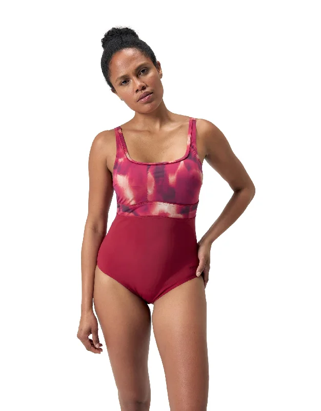 Shaping Contour Eclipse Swimsuit - Red/Purple Classic One-Piece