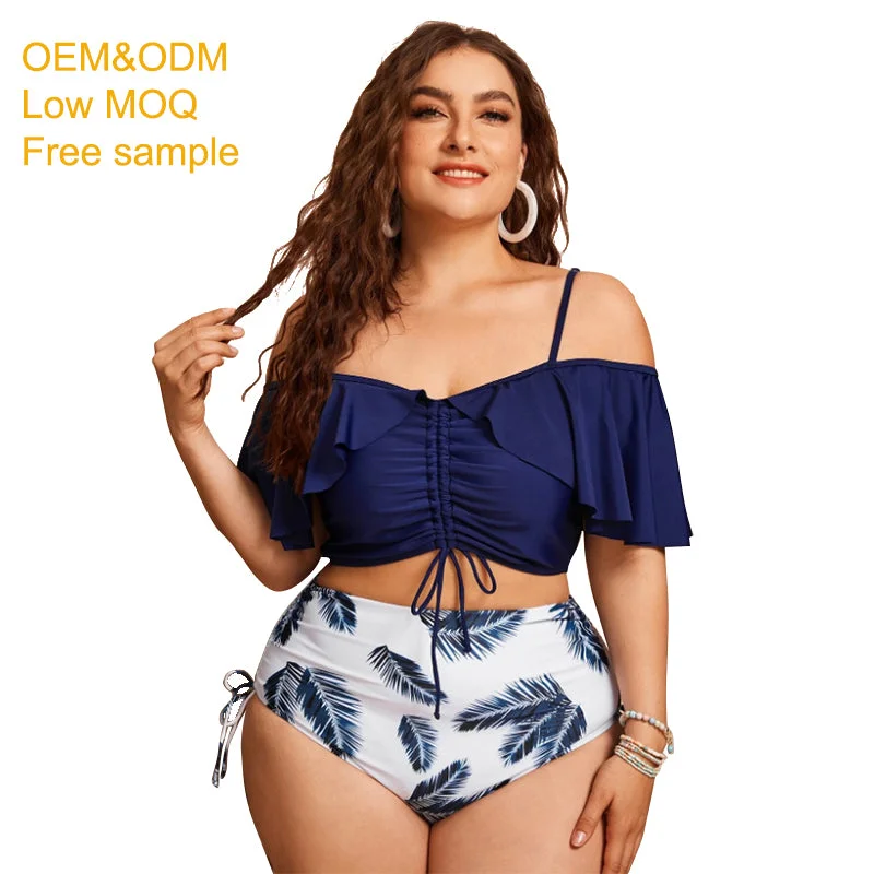 wholesale 2022 plus size swimsuit thong high waist women one two piece solid color african  bikini  swimwear cover up dresses Vibrant Bikini Bottoms