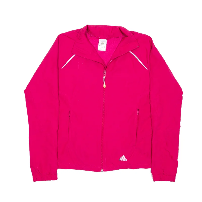 ADIDAS Windbreaker Jacket Pink Womens UK 10 Satin Fabric Silk Fabric Chiffon Fabric