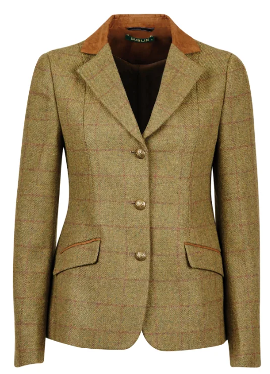 Dublin Albany Tweed Suede Collar Tailored Jacket Wool Fabric Cashmere Fabric Tweed Fabric