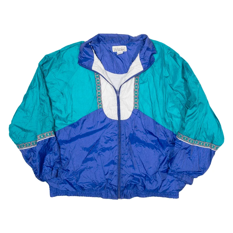 JUST FOR WOMEN Shell Jacket Blue 90s Womens 2XL Nylon Fabric Polyester Fabric Spandex Fabric