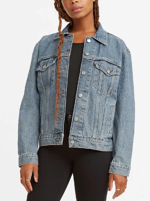 Ex-Boyfriend Trucker Jacket Front Pockets Side Pockets Patch Pockets