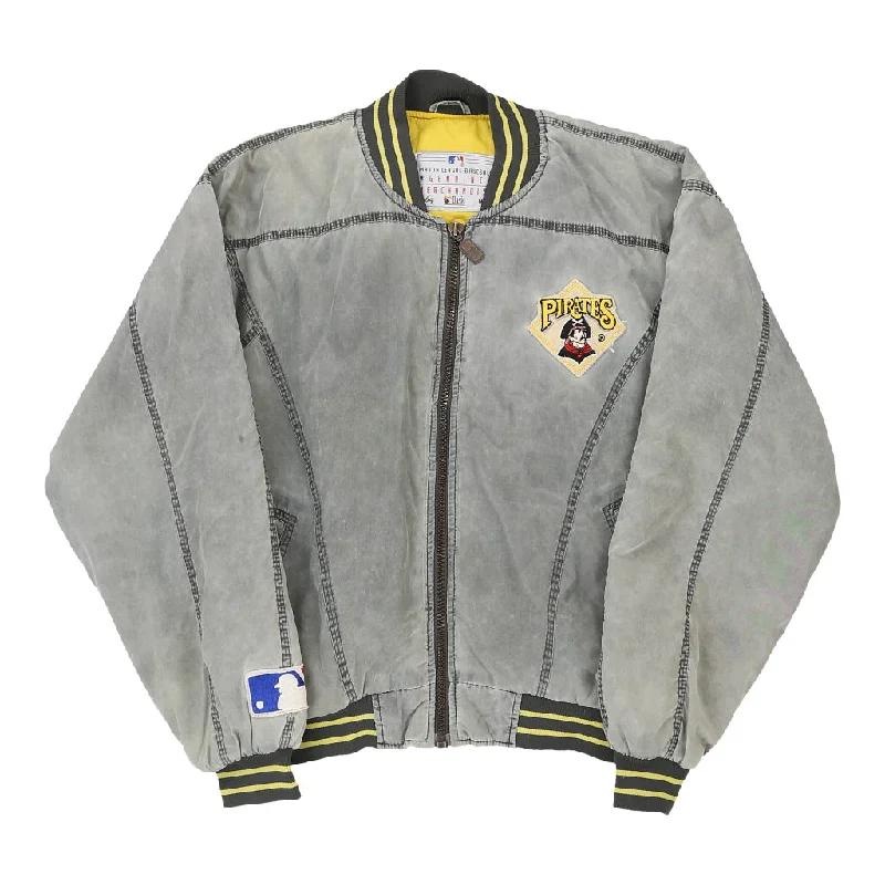 Pittsburgh Pirates Mlb MLB Baseball Jacket - Large Grey Polyester Blend Appliqued Jacket Beaded Jacket Sequined Jacket