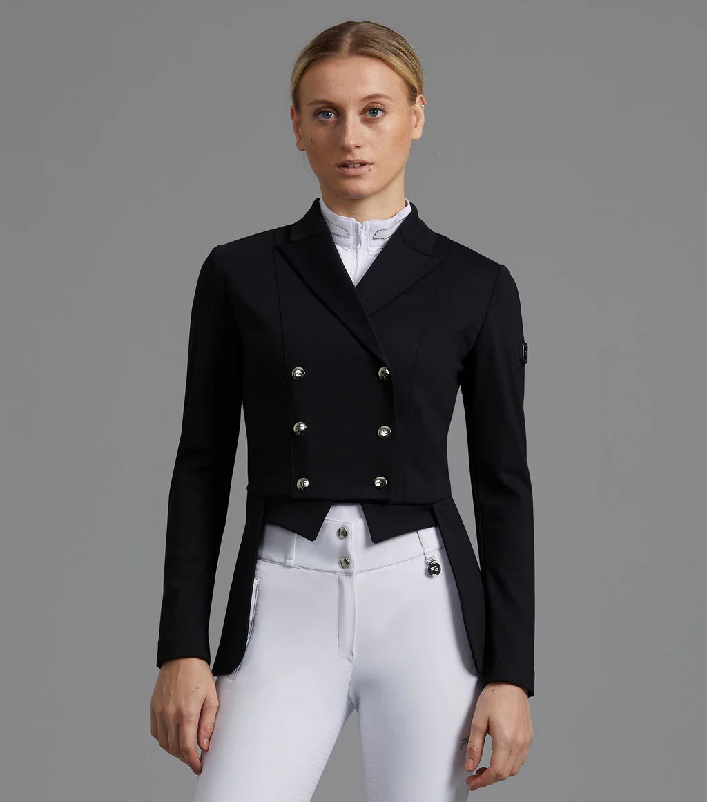 Premier Equine Capriole Ladies Short Tail Dressage Jacket Zip Front Button Front Snap Front