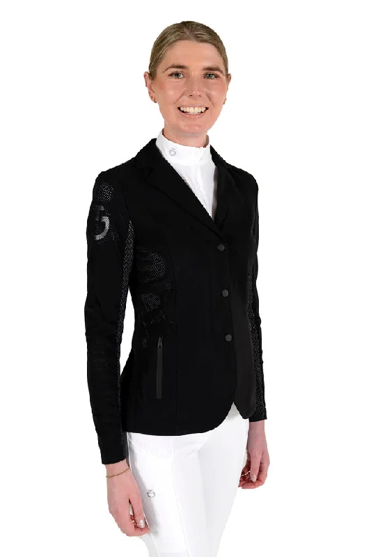 SS24 Revo Perforated Light Tech Knit Jacket - Black/White Satin Fabric Silk Fabric Chiffon Fabric