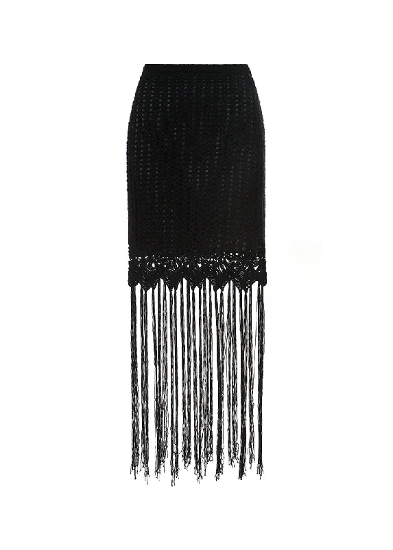 FRINGE SKIRT denim skirt fashionable