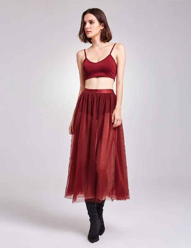 Alisa Pan Sheer Tulle Maxi Skirt velvet skirt plush