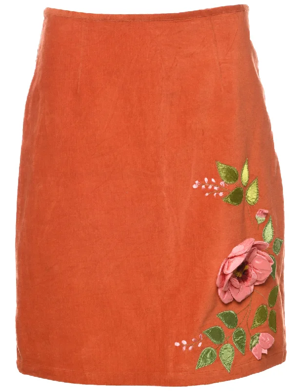 Embroidered A-line Skirt - M athletic skirt fit