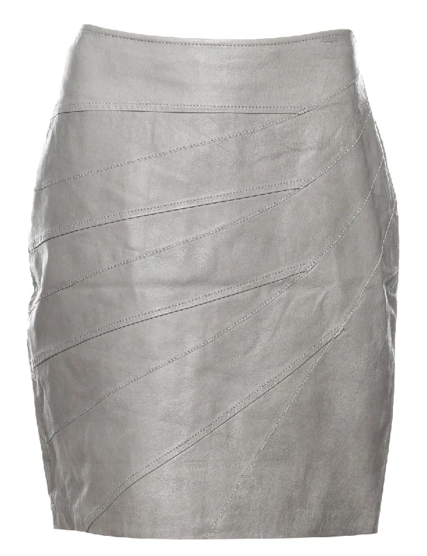 Grey Leather Skirt - M cashmere skirt fine