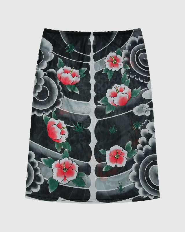 IREZUMI MIDI SKIRT silk skirt smooth