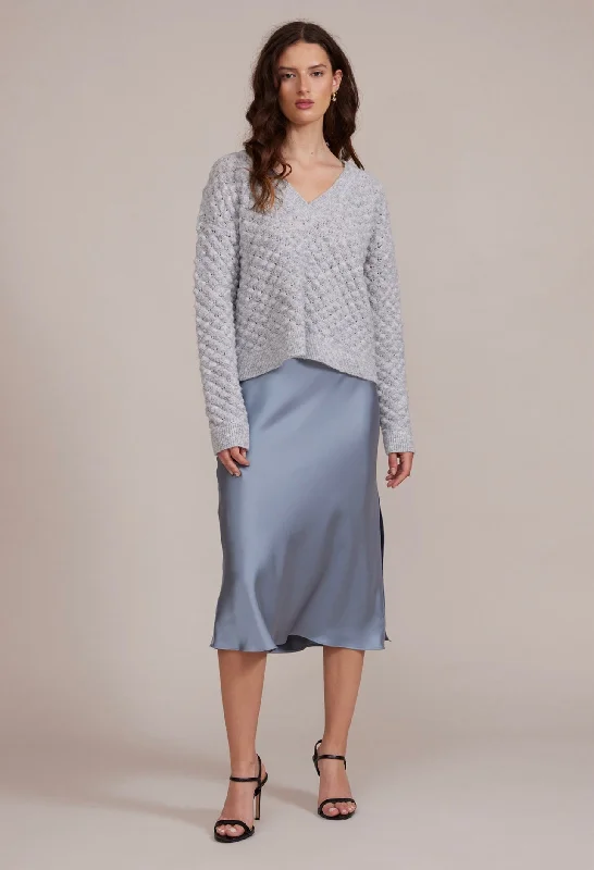 Lucy Paris Ice Blue Zoie Midi Skirt corduroy skirt cozy