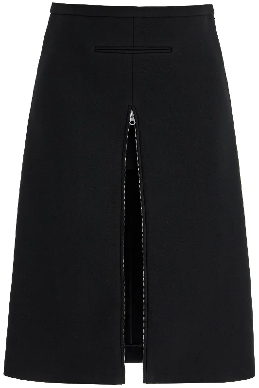 Midi Twill Skirt With Zipper corduroy skirt cozy