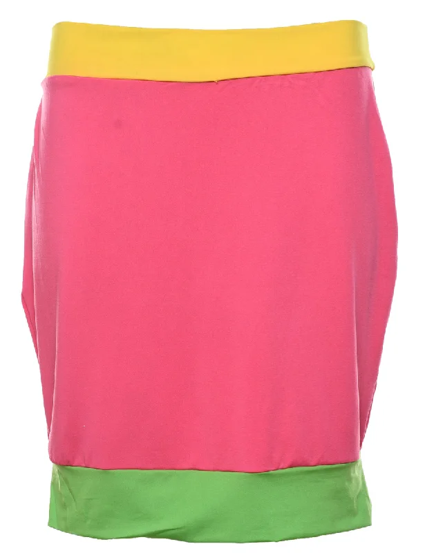 Multi-Colour Colour Block Pencil Skirt - M lace skirt feminine