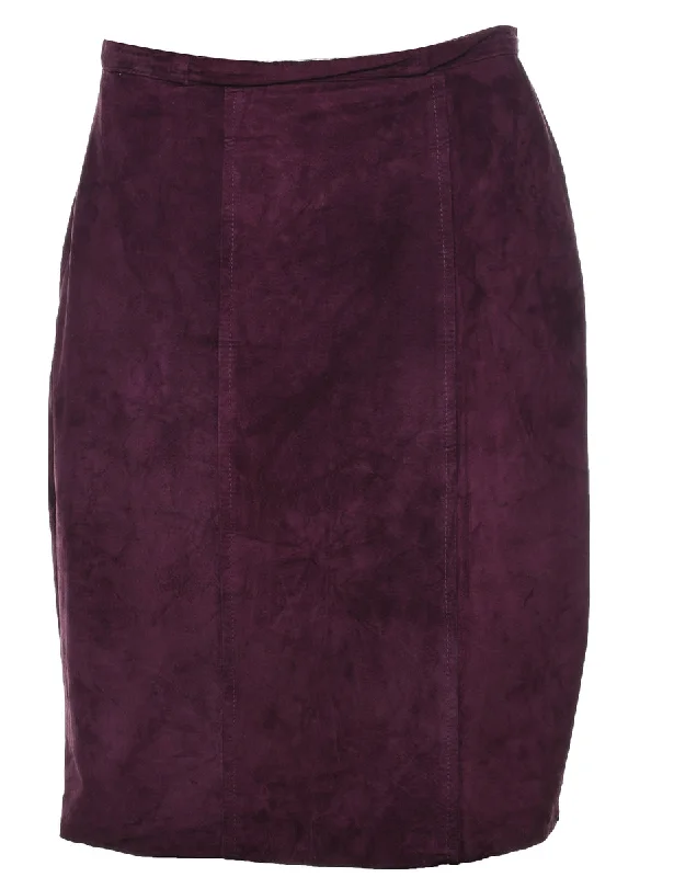 Pencil Shape Suede Skirt - M silk skirt smooth