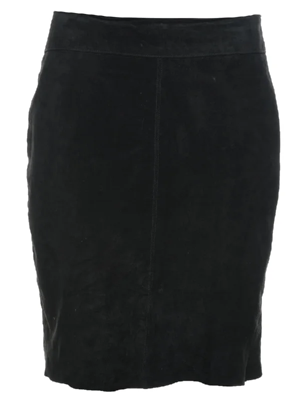 Pencil Shape Suede Skirt - M cashmere skirt plush