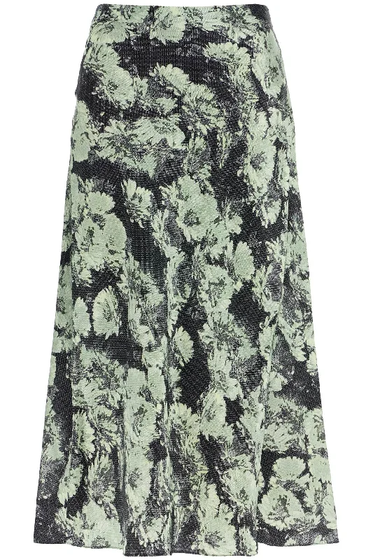 Printed Satin Skirt wool skirt sturdy