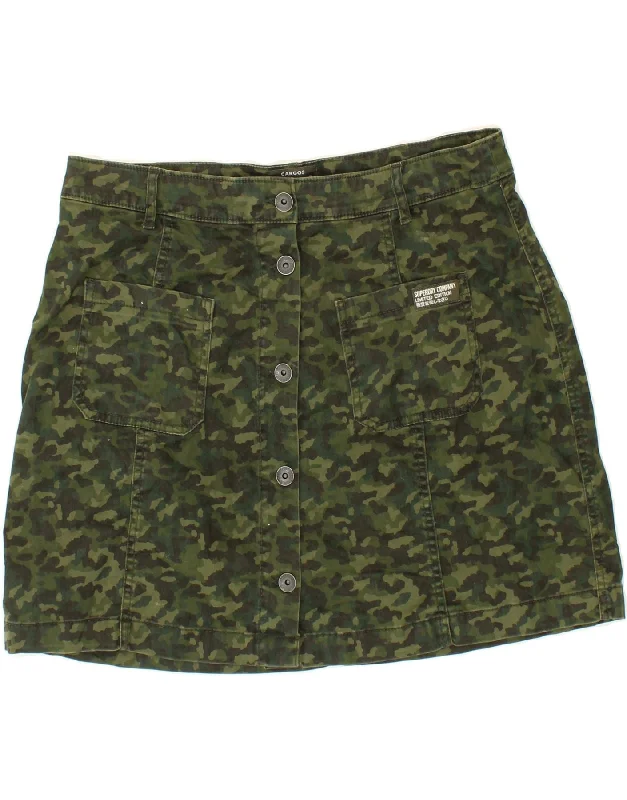 SUPERDRY Womens Cargo Skirt XL W32  Green Camouflage Cotton lace skirt romantic