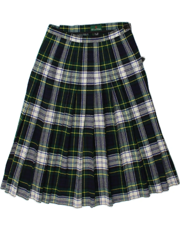 THE SCOTCH HOUSE Womens Wrap Skirt EU 38 Medium W30  Green Plaid New Wool wool skirt sturdy