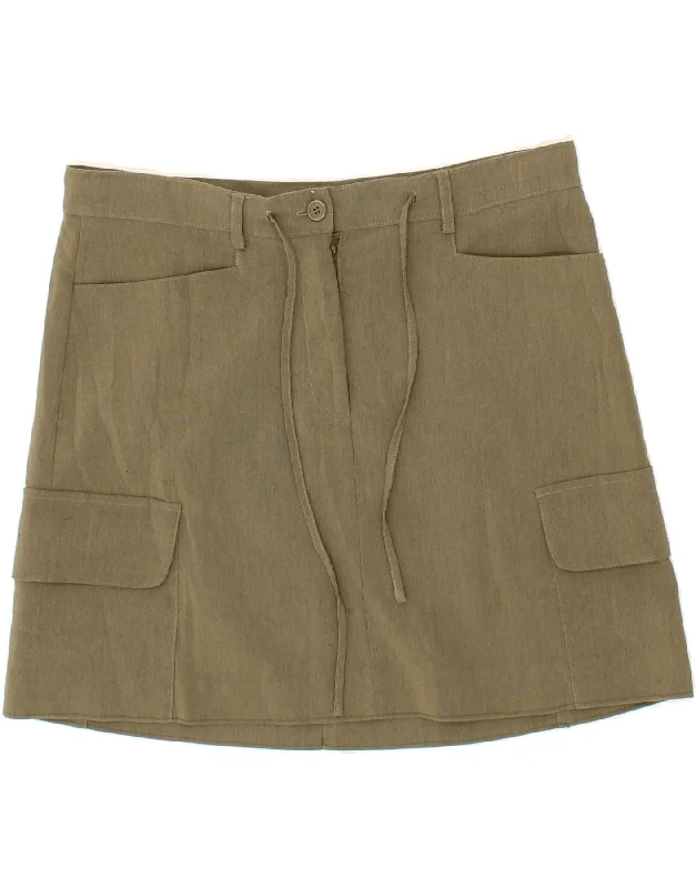 VINTAGE Womens Cargo Skirt W34 Large Khaki seamless skirt comfort