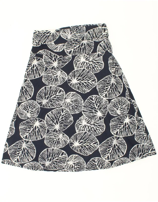 WEIRD FISH Womens Abstract Pattern A-Line Skirt UK 8 Small W27 Navy Blue high slit skirt